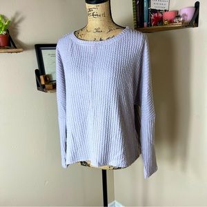 H by Bordeaux lilac waffle knit sweater